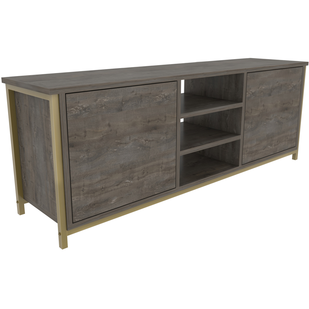 Decorotika Otis 2 Door 3 Shelf Wenge Gold TV Stand for 63 inch TV Image 2
