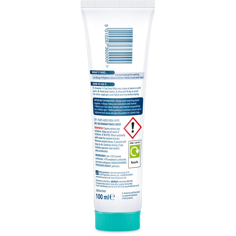 Dr Beckmann Travel Wash 100ml Image 2