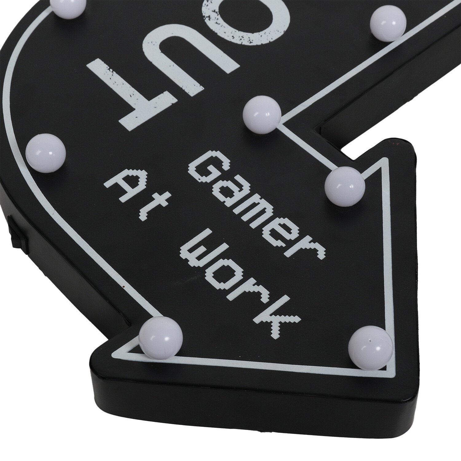 Black Gamer At Work LED Wall Plaque Image 2