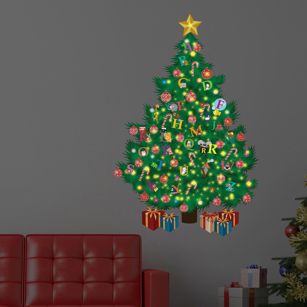 Walplus Learn the Alphabet Magic Christmas Tree Self Adhesive Glow in Dark Wall Sticker Image 2