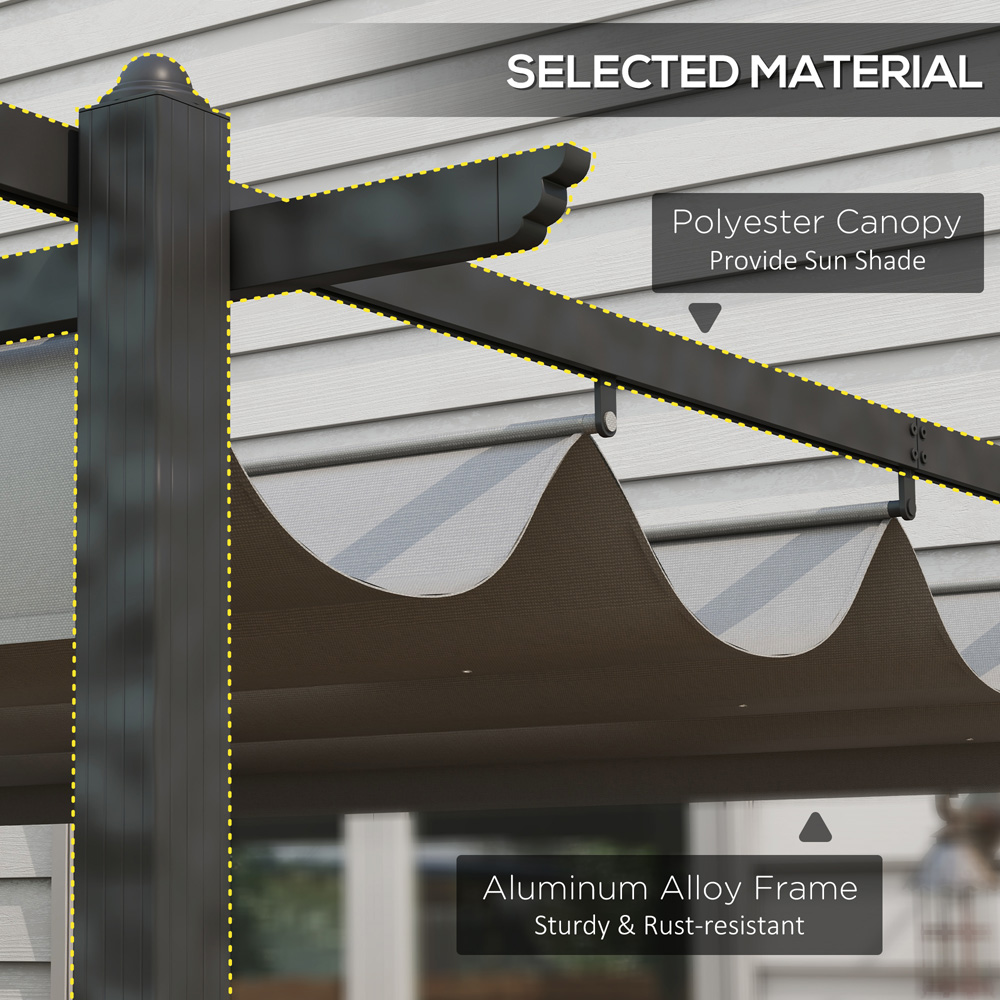 Outsunny 4 x 3m Aluminium Garden Gazebo with Retractable Roof Image 4