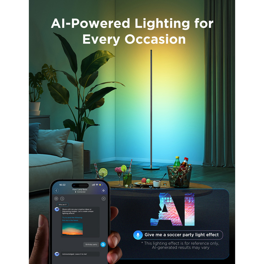 Govee RGBICW Smart LED Corner Floor Lamp Lite Image 6
