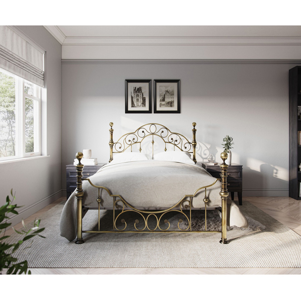 Flair Rosabelle King Size Brass Metal Bed Frame Image 3