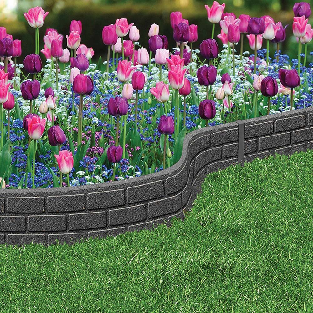 Thompson & Morgan Grey Ultra Curve Brick Border Edging 120 x 15cm 18 Pack Image 2