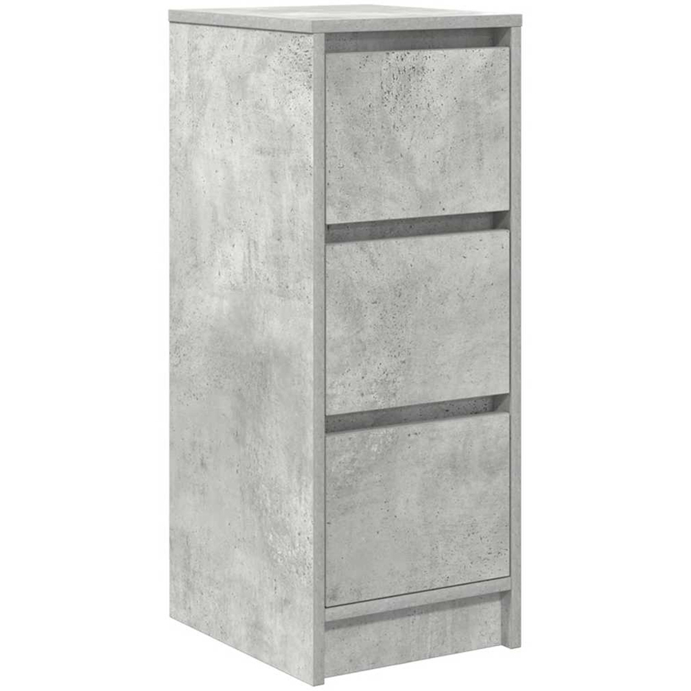 vidaXL 3 Drawer Concrete Grey Sideboard Image 2