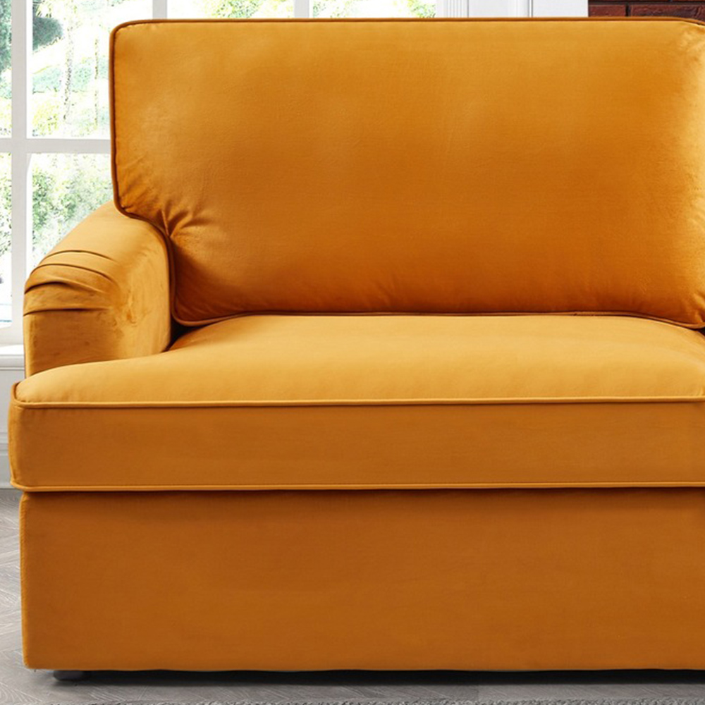 Woodbury Double Sleeper Orange Velvet Sofa Bed Image 3