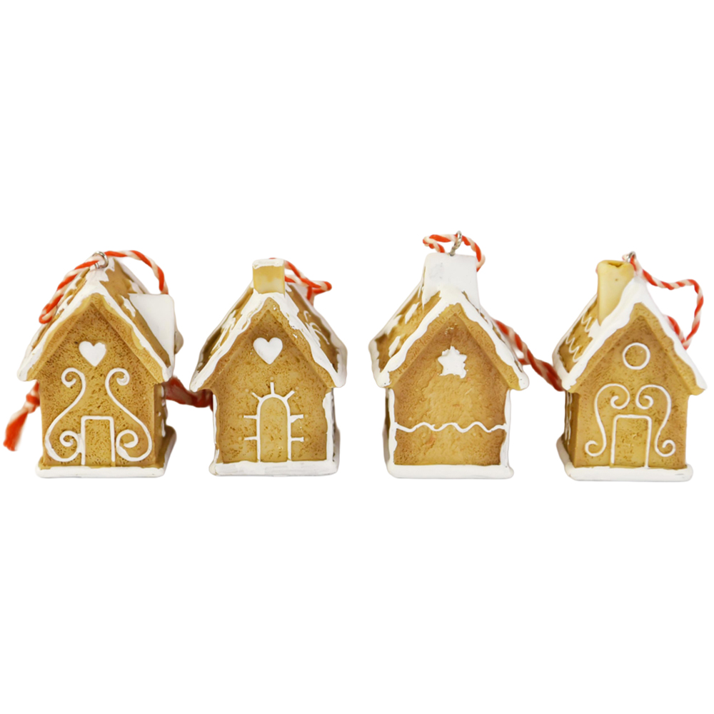 Thompson and Morgan Faux Gingerbread House Christmas Ornament 8 Piece Image 1