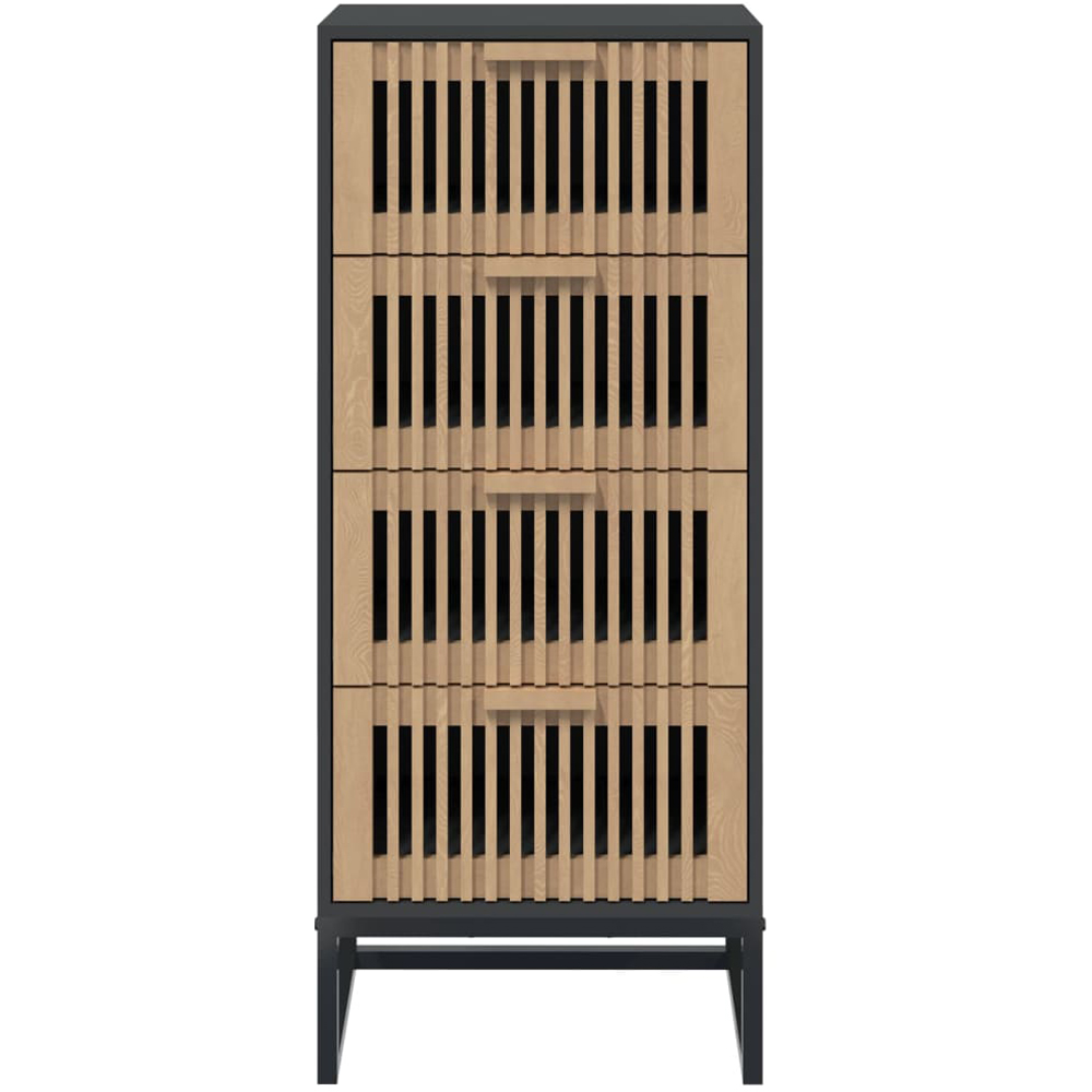 vidaXL 4 Drawer Black Highboard Image 4