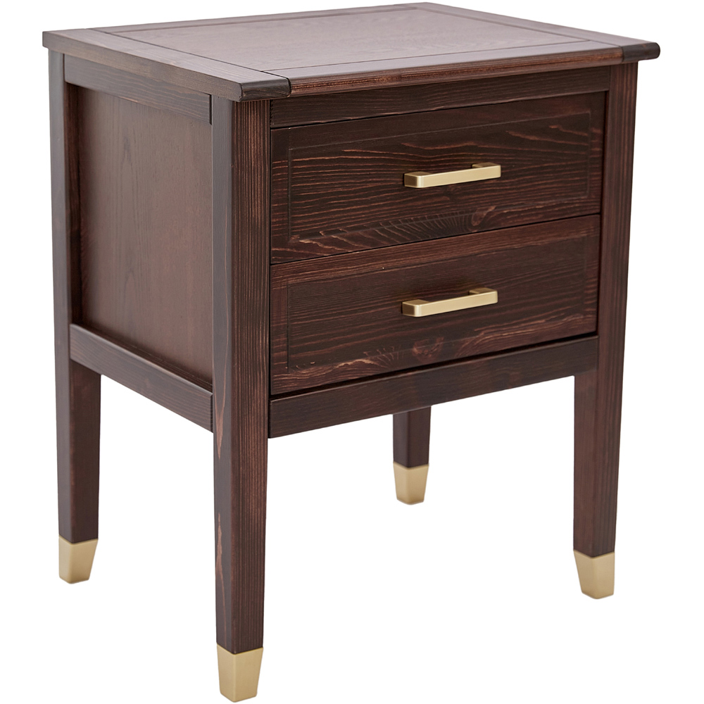 Palazzi 2 Drawers Brown Bedside Table Image 2