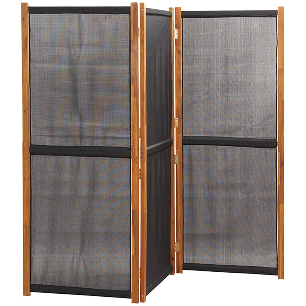 vidaXL Black Wooden 3 Panel Room Divider 210 x 180cm Image 2