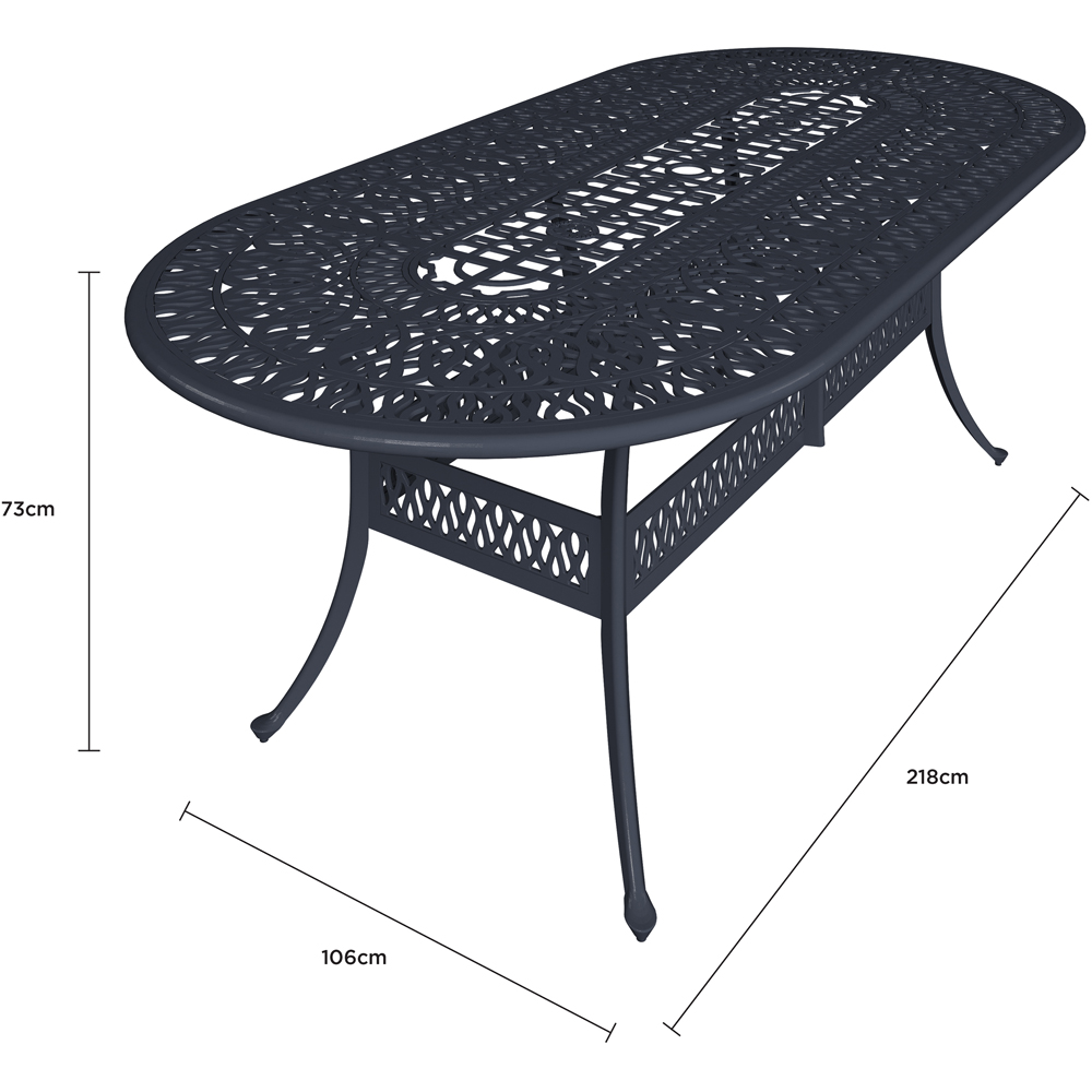 Charles Bentley Premium 6 Seater Round Dining Set Black Image 9