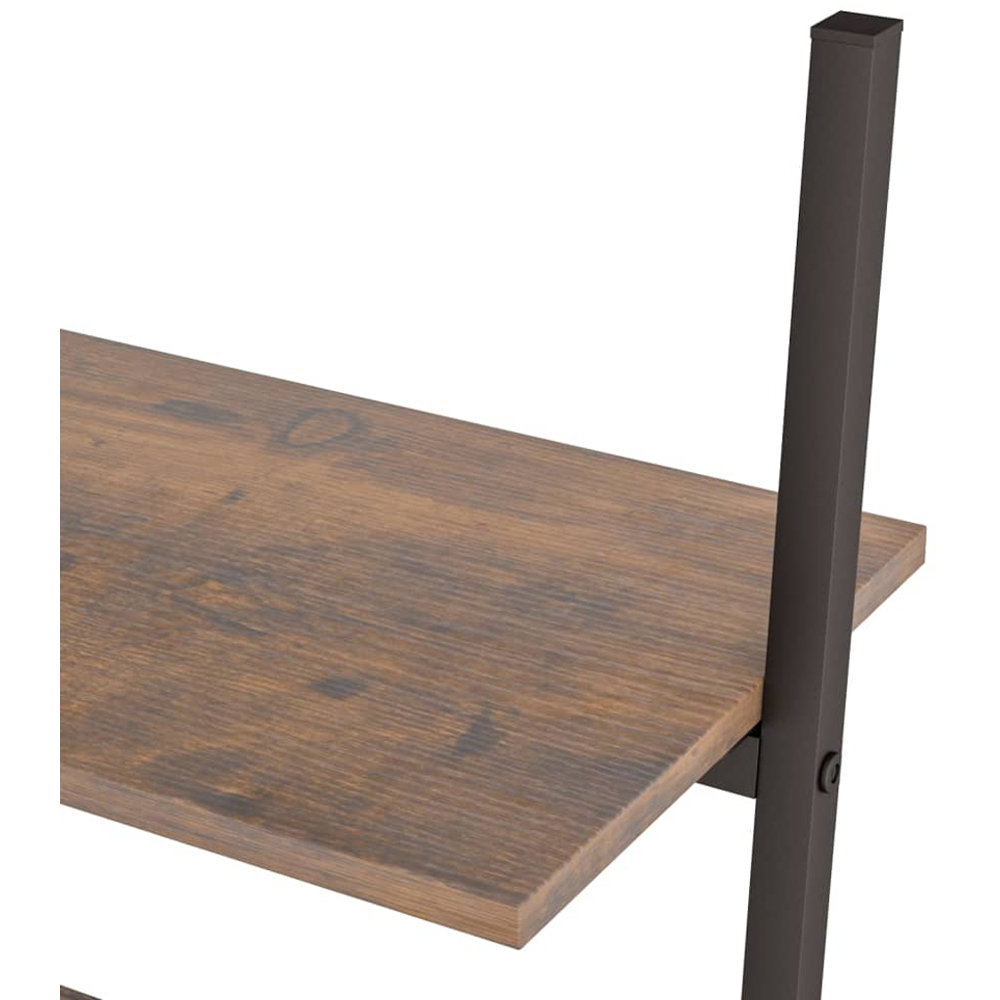 vidaXL 4-Tier Dark Brown and Black Tall Leaning Shelf Image 5