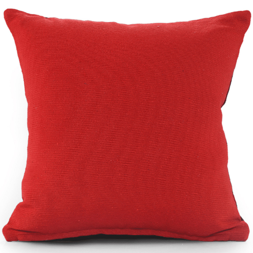 Noel Square Xmas Snowman and Snowflakes Cotton Chenille Cushion Image 3