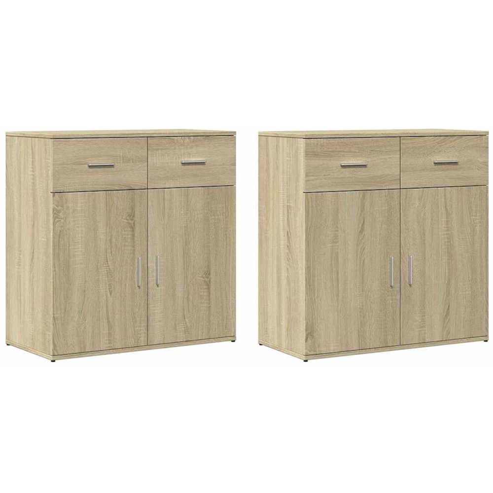 vidaXL 2 Door 2 Drawer Sonoma Oak Sideboard Set of 2 Image 2