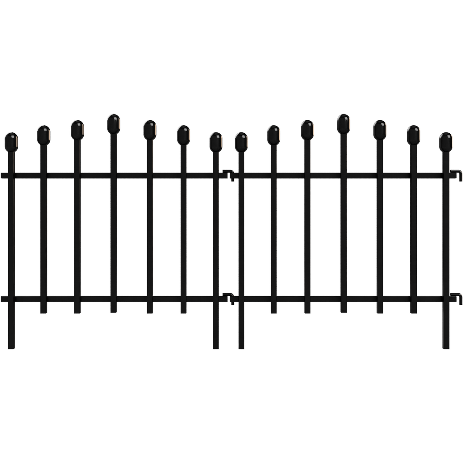 Straight Border Edge Fencing Panel Black Image 3