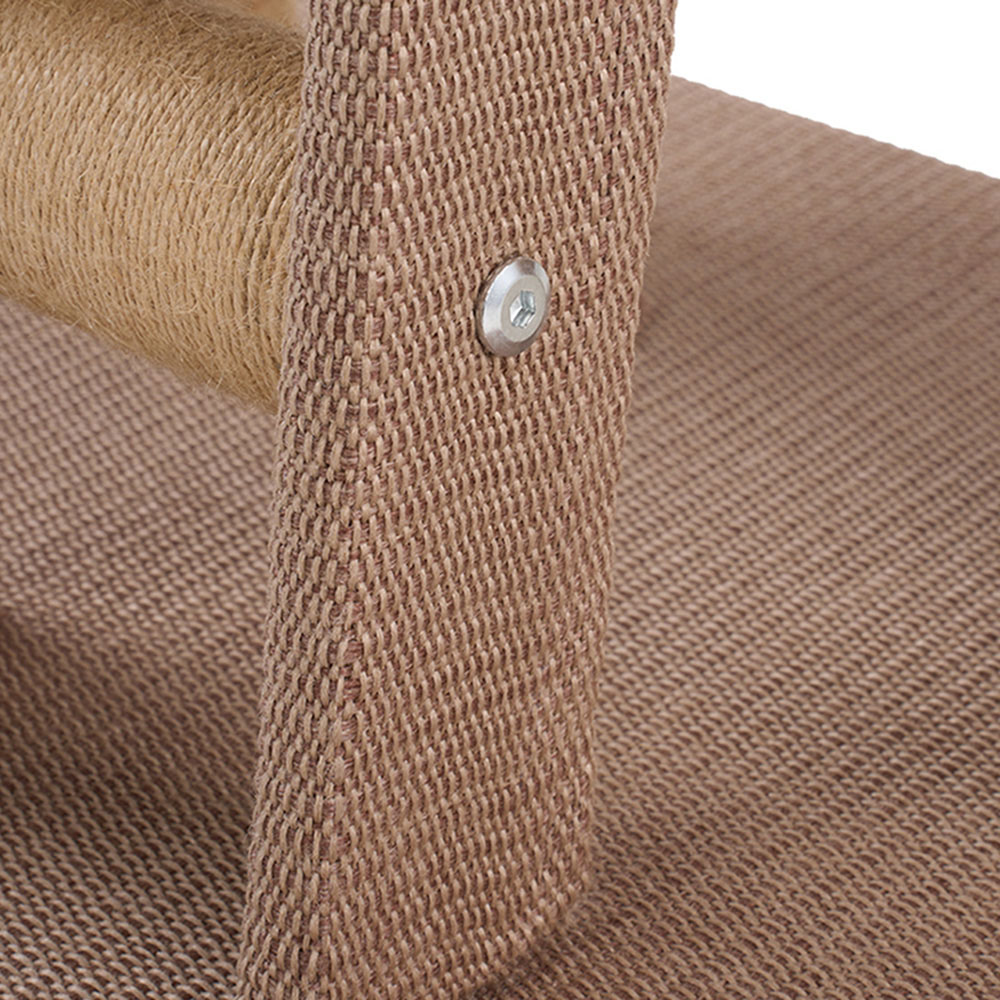 H&O Direct 47cm 2-Tier Natural and Beige Cat Tree with Scratching Post and Perch Image 5