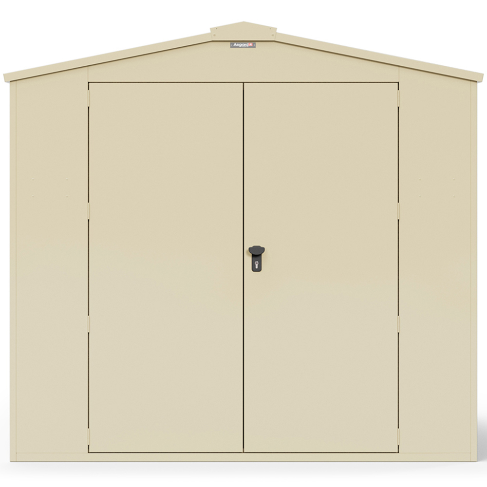 Asgard Gladiator 7 x 9ft Double Door Cream High Security Apex Motorcycle Garage Image 3