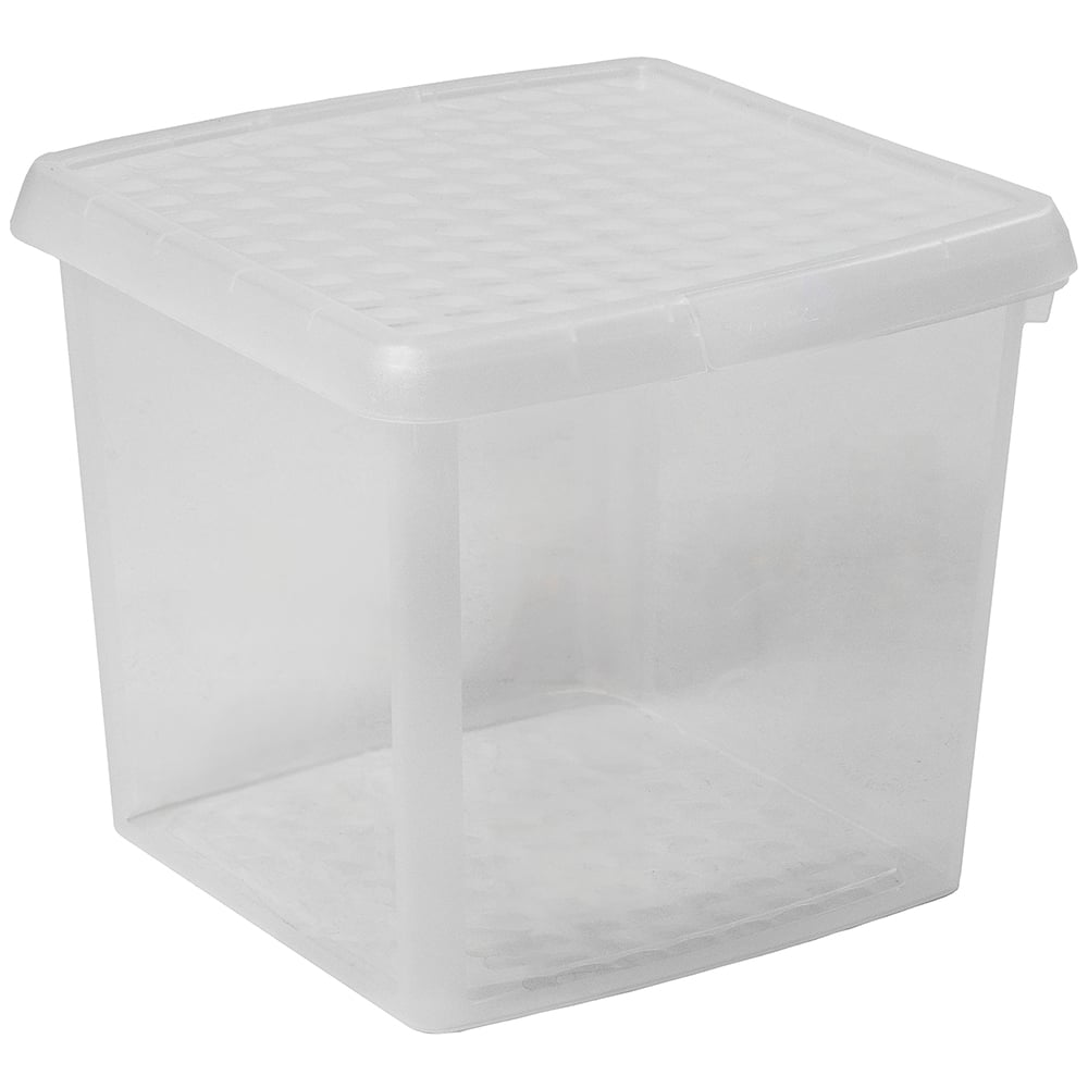 Wham Clip 14L Clear Square Storage Box with Lid 3 Pack Image 1