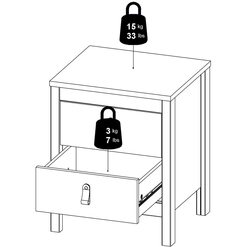 Florence Madrid 2 Drawer Cashmere Bedside Table Image 9