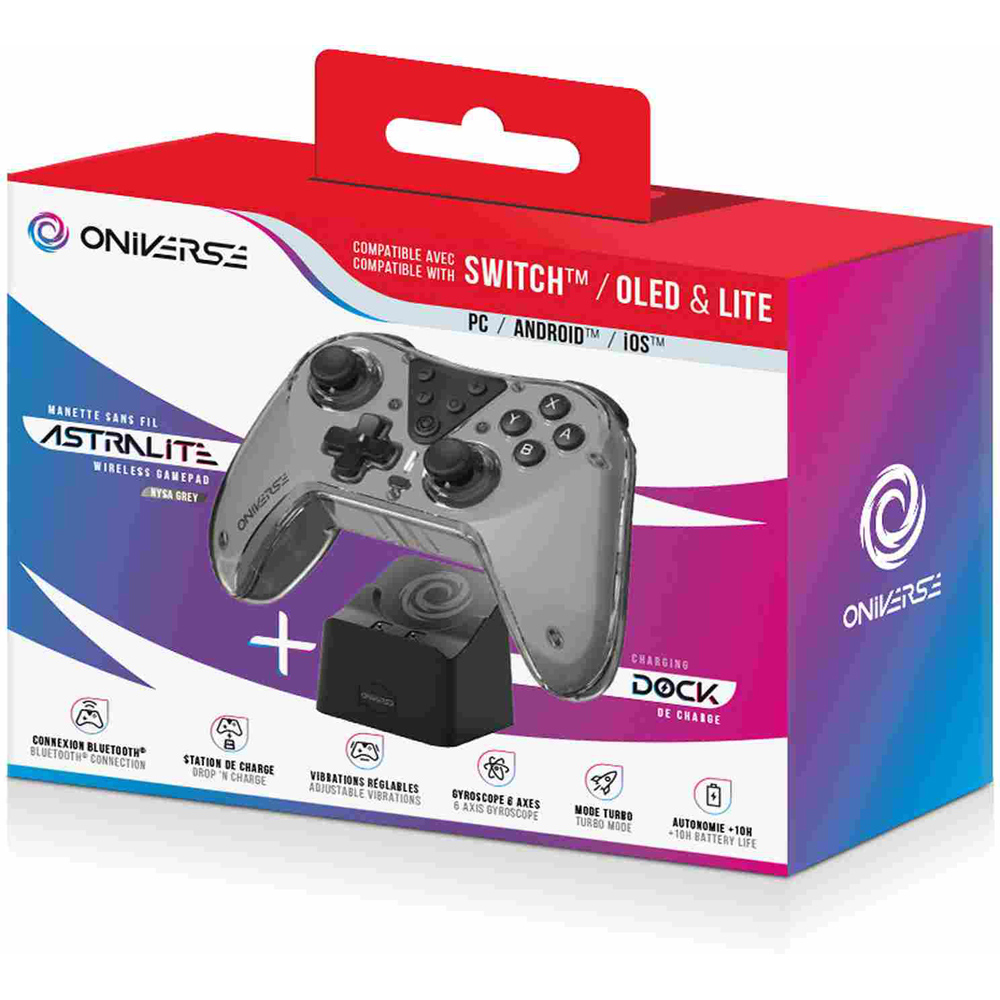 Oniverse Astralite Grey Wireless Bluetooth Gaming Controller and Charging Station Image 9