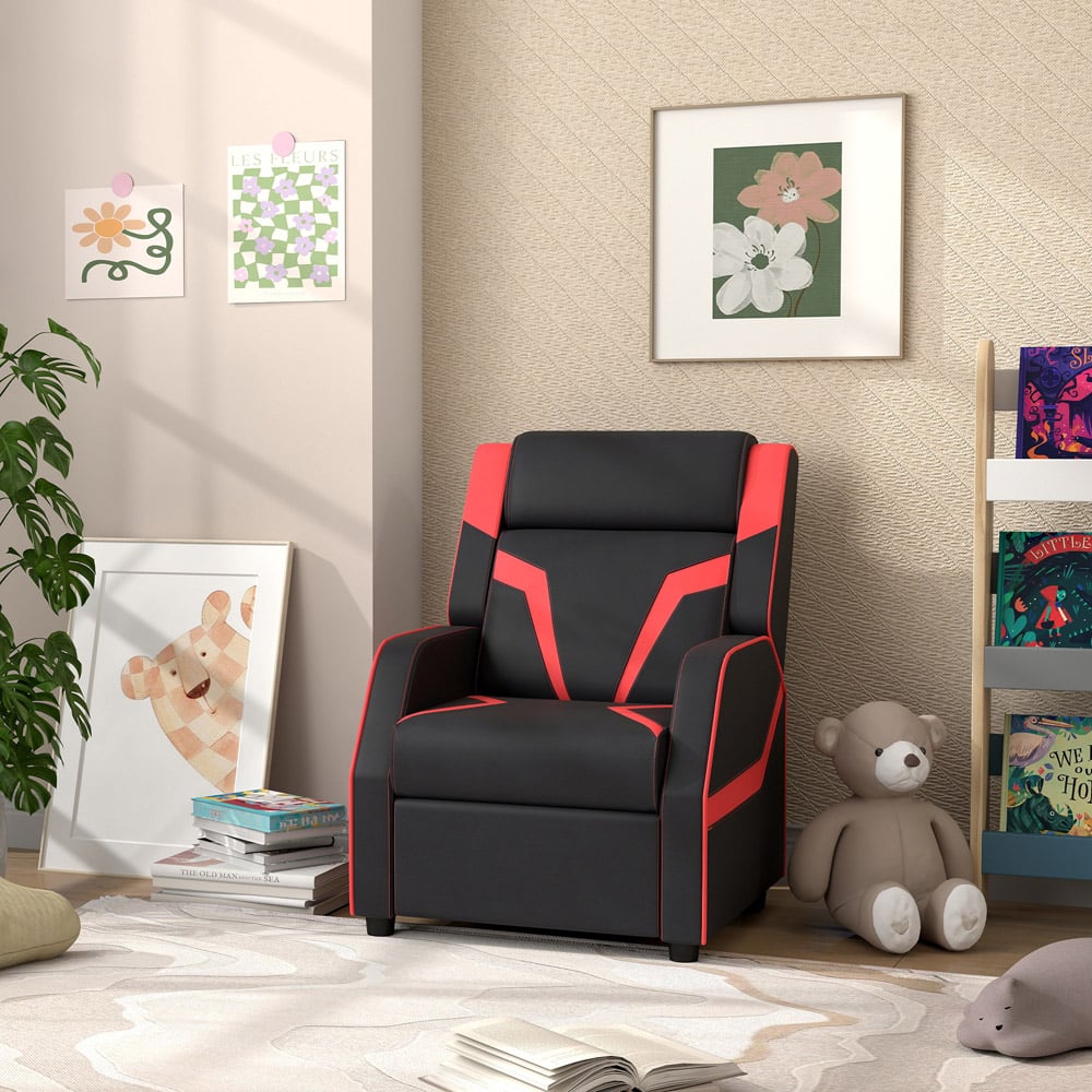 AIYAPLAY 2 in 1 Black PU Leather Kids Recliner Image 4