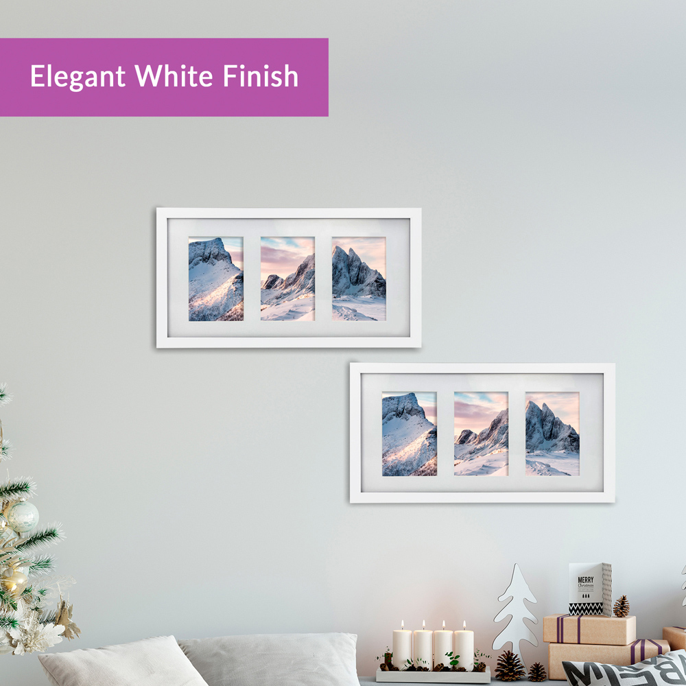 Innoteck Essentials 3 in 1 Matt White Wooden Photo Frame Image 5