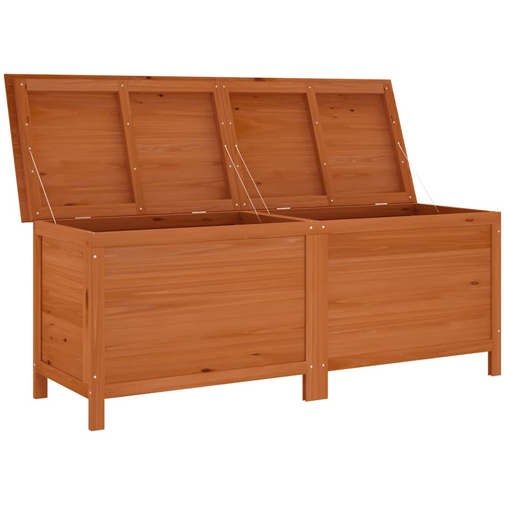 vidaXL 56.5 x 150 x 50cm Brown Fir Wood Garden Storage Box Image 2