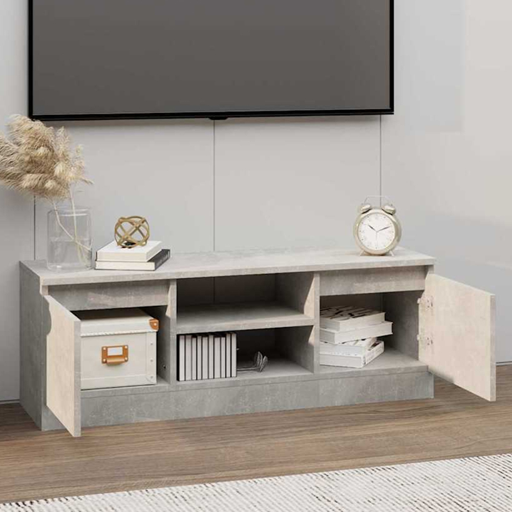 vidaXL 2 Door 2 Shelf Concrete Grey TV Cabinet Image 1