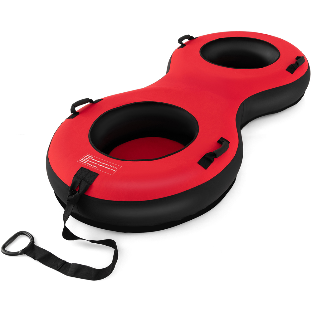 Costway 2 Person Red Inflatable Snow Tube Image 1