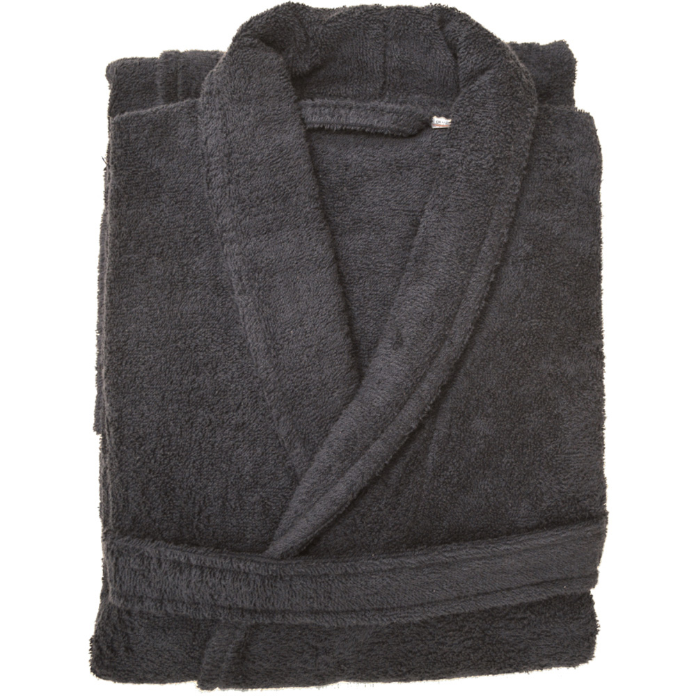 Allure Bath Fashions Hotel Luxury Large to Extra Large Charcoal Grey Towelling Bathrobe Image 1