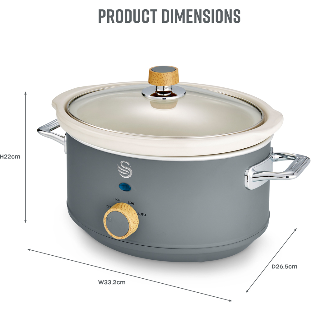 Swan SF17021GRYN Nordic Grey 3.5L Slow Cooker Image 7