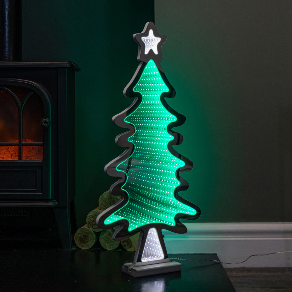Samuel Alexander Green and Warm White LED Light Up Christmas Tree Infinity Decoration 60cm Image 4