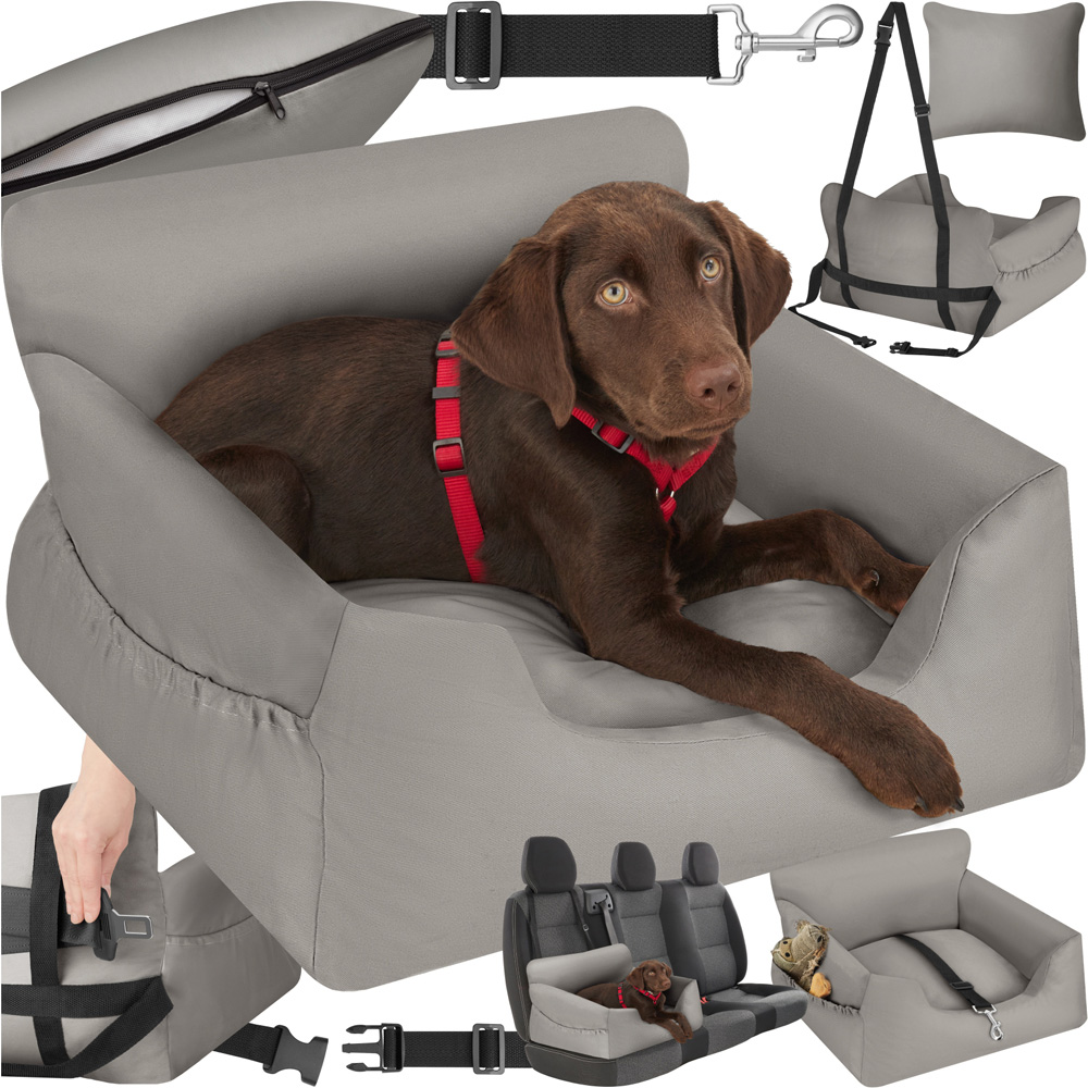 tectake Millow Grey Dog Car Seat Image 2