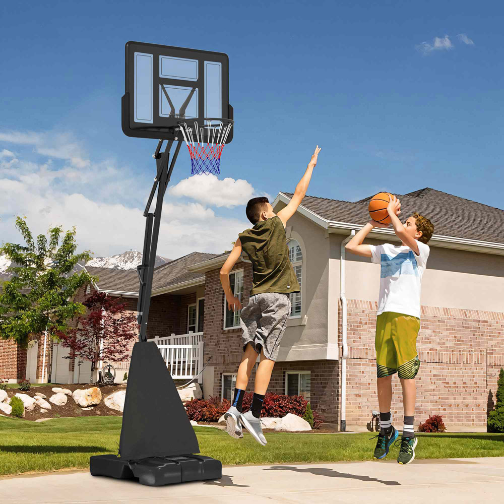 SPORTNOW Black Height Adjustable Portable Basketball Hoop Stand with Wheels 245-305cm Image 2
