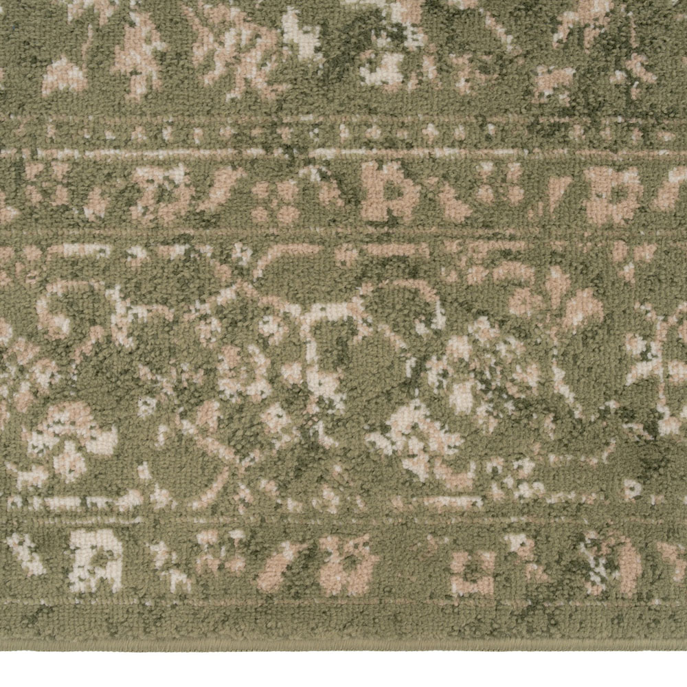 Kukoon Oscar Linden Vintage Green Flat Medallion Rug 160 x 230cm Image 4