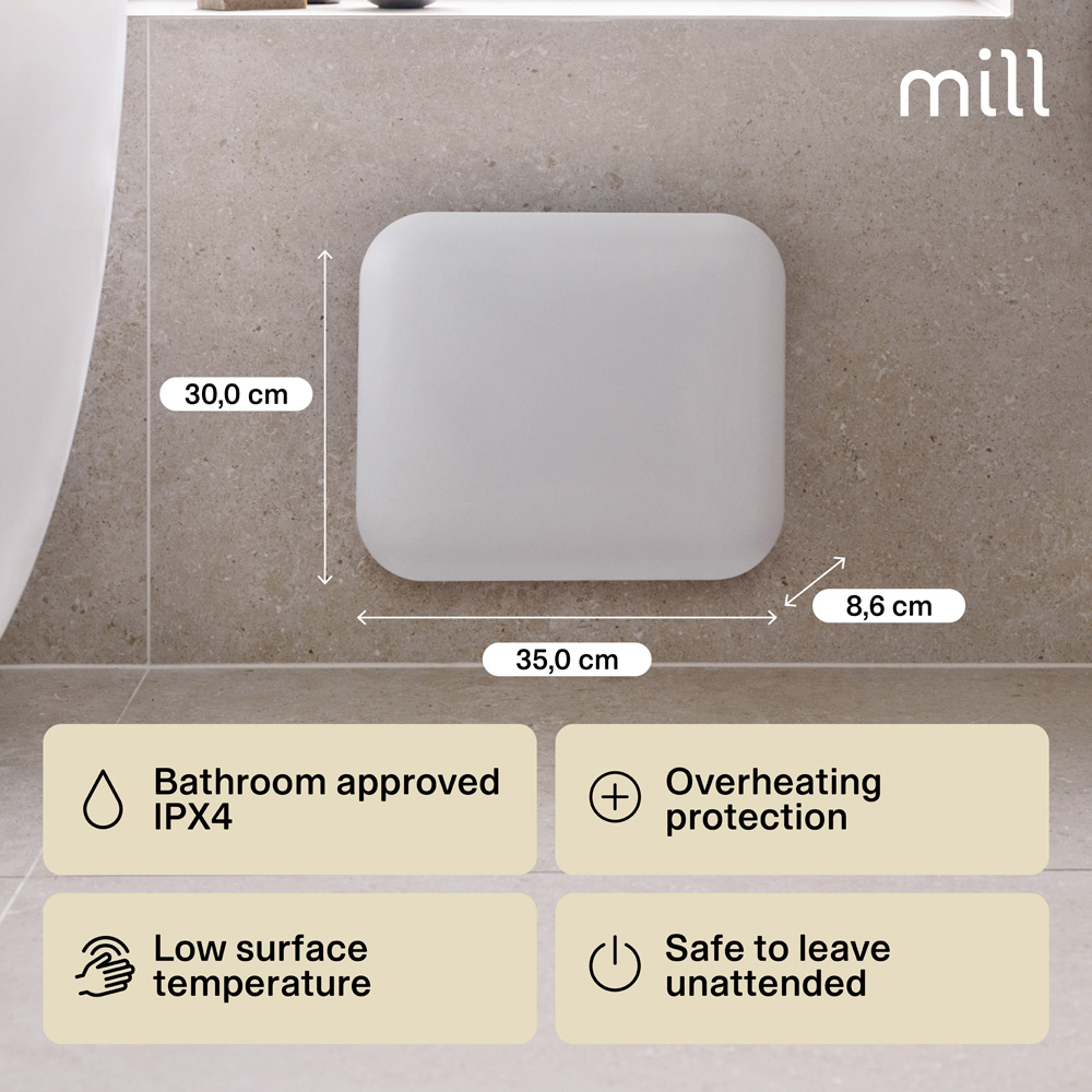 Mill Invisible White Slimline Panel Wall Mounted Heater 250W Image 4