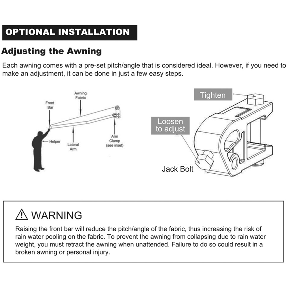 Jack Stonehouse Dark Grey Manual Retractable Awning 2.5 x 2m Image 6