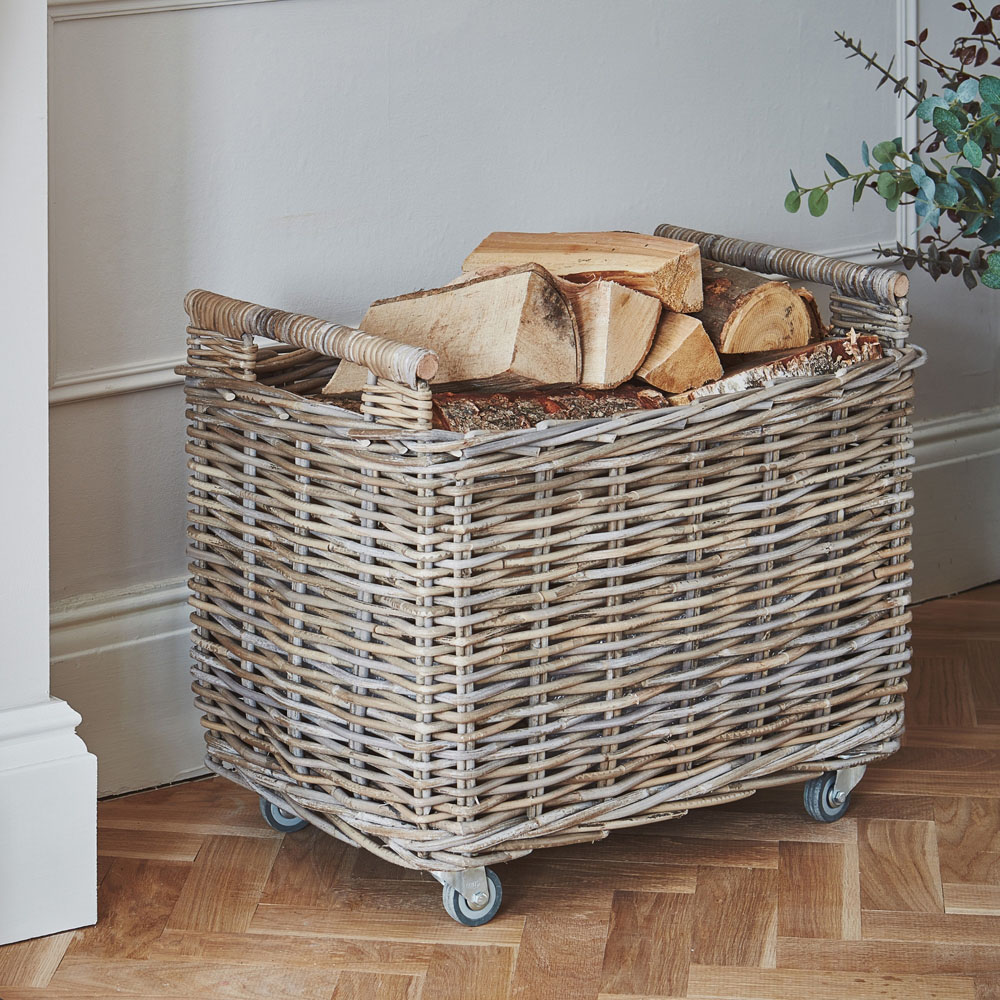 Ivyline Natural Rattan Rustic Log Cart Image 7
