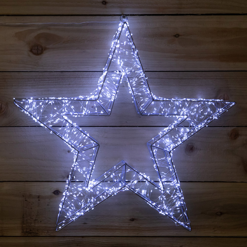 Samuel Alexander 1800 Cool White LED Light-Up Silver Christmas Galaxy Star 58cm Image 6