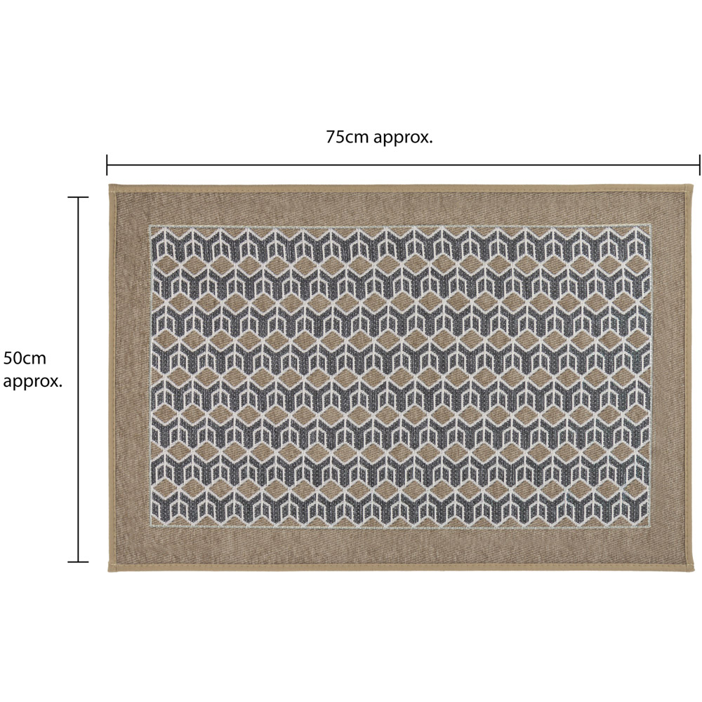 JVL Allure Beige Rubber Backed Door Mat and Runner Set Image 8