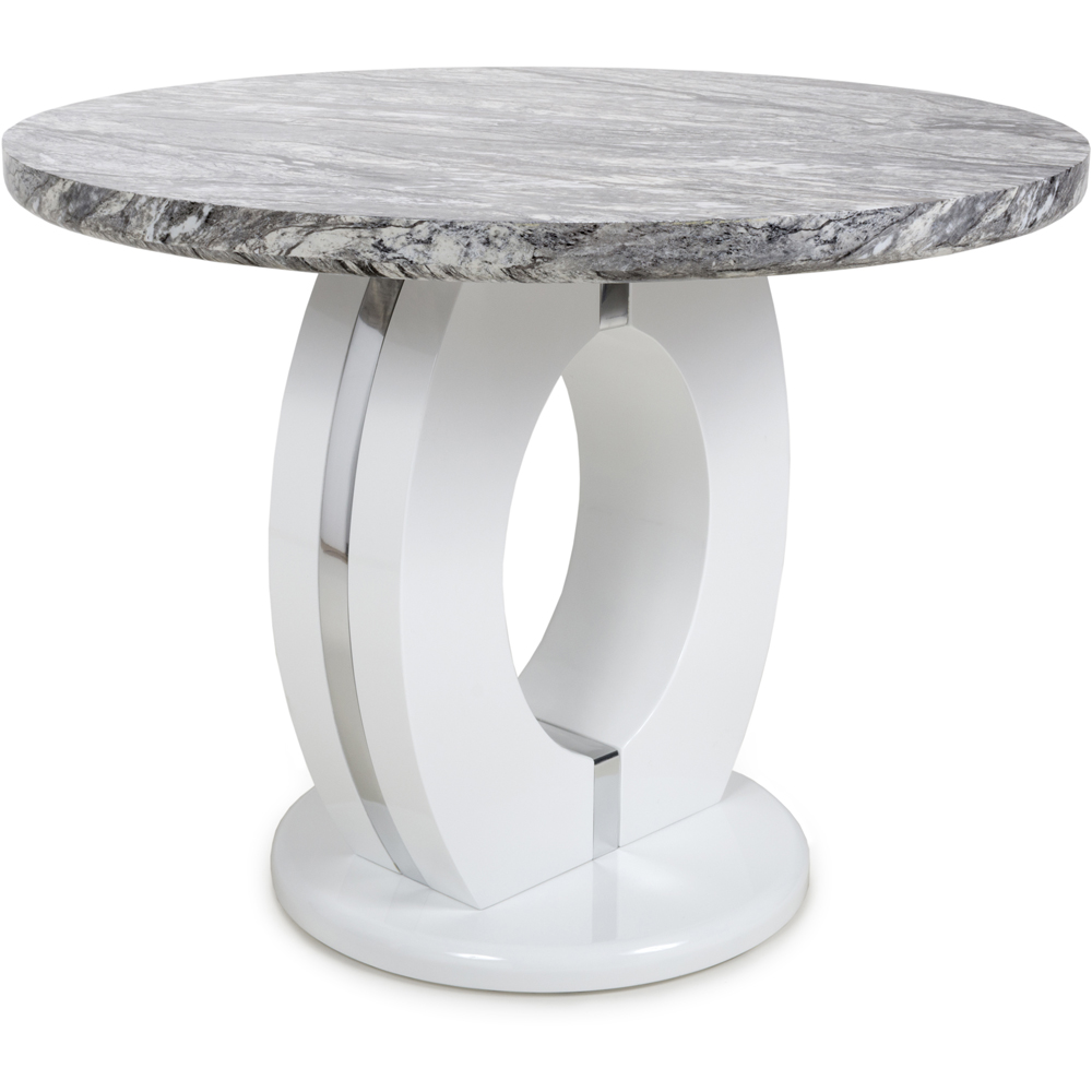 Neptune 4 Seater Round Dining Table Marble Effect Image 2