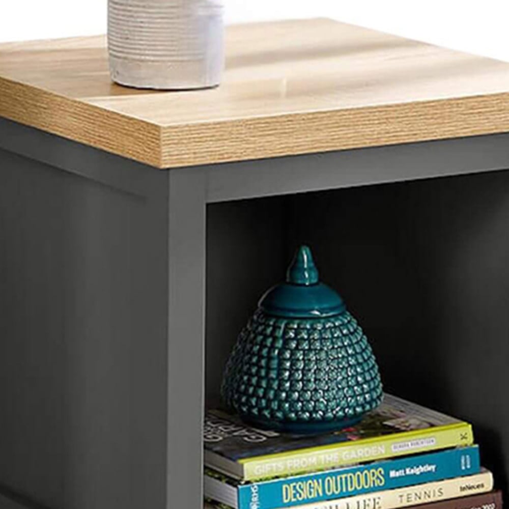 Home Source Avon Single Shelf Graphite Grey Lamp Side Table Image 3