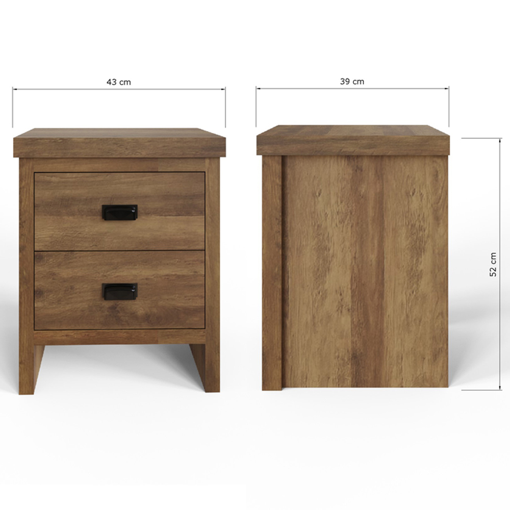 GFW Boston Knotty Oak 3 Piece Bedroom Furniture Set Image 9
