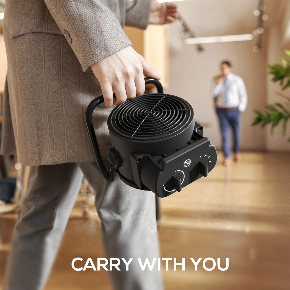 HOMCOM Black Portable Ceramic Electric Fan Space Heater 1500W Image 4