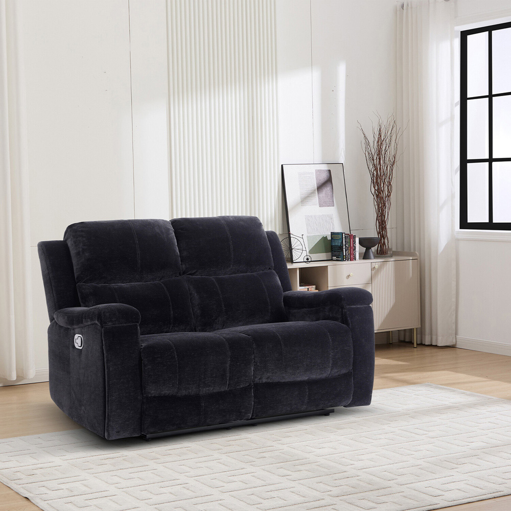 Ledbury 2 Seater Recliner Sofa Black Image 6
