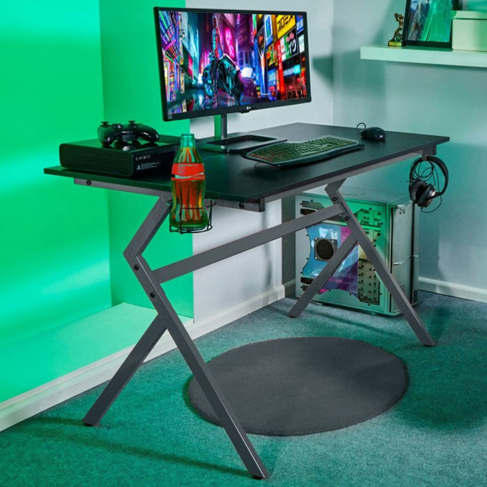 Neo Ergonomic Computer Gaming Desk Grey Image 1