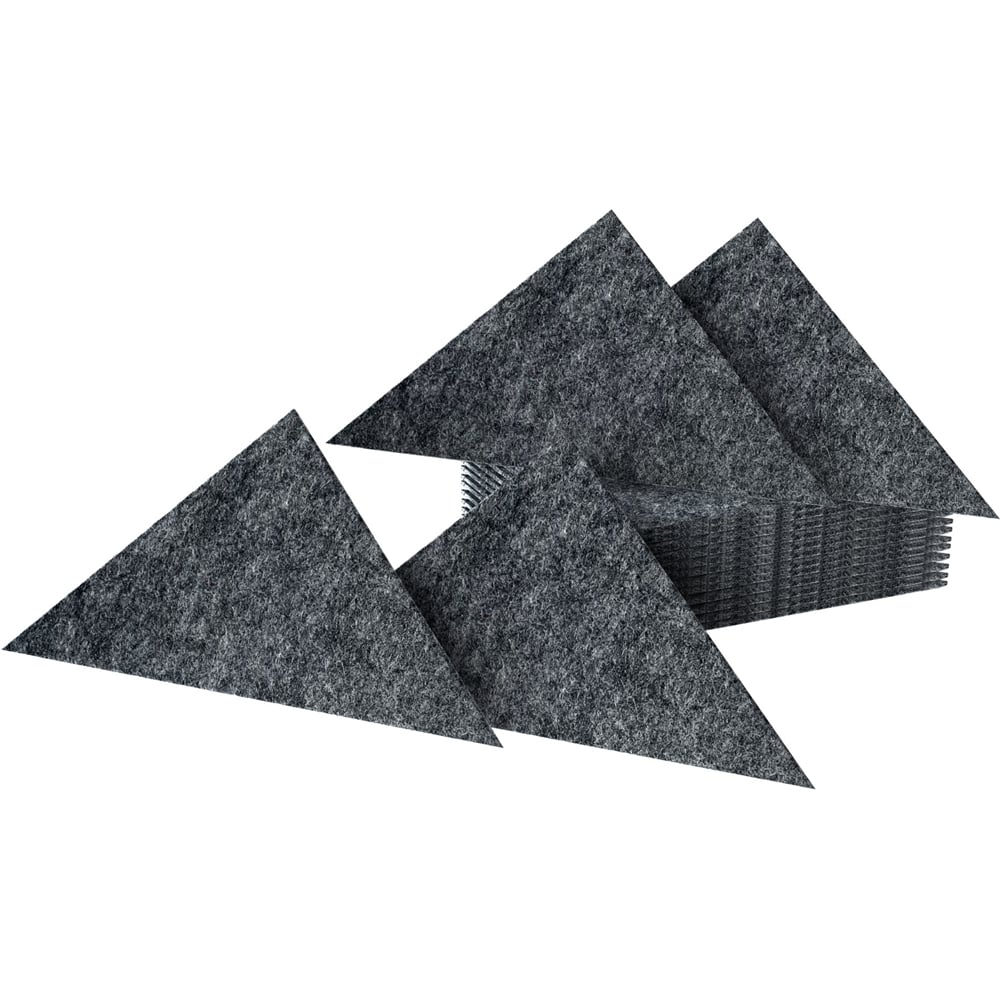 Gr8 Home Dark Grey Triangle Self Adhesive Acoustic Wall Panel Set 24 Pack Image 2