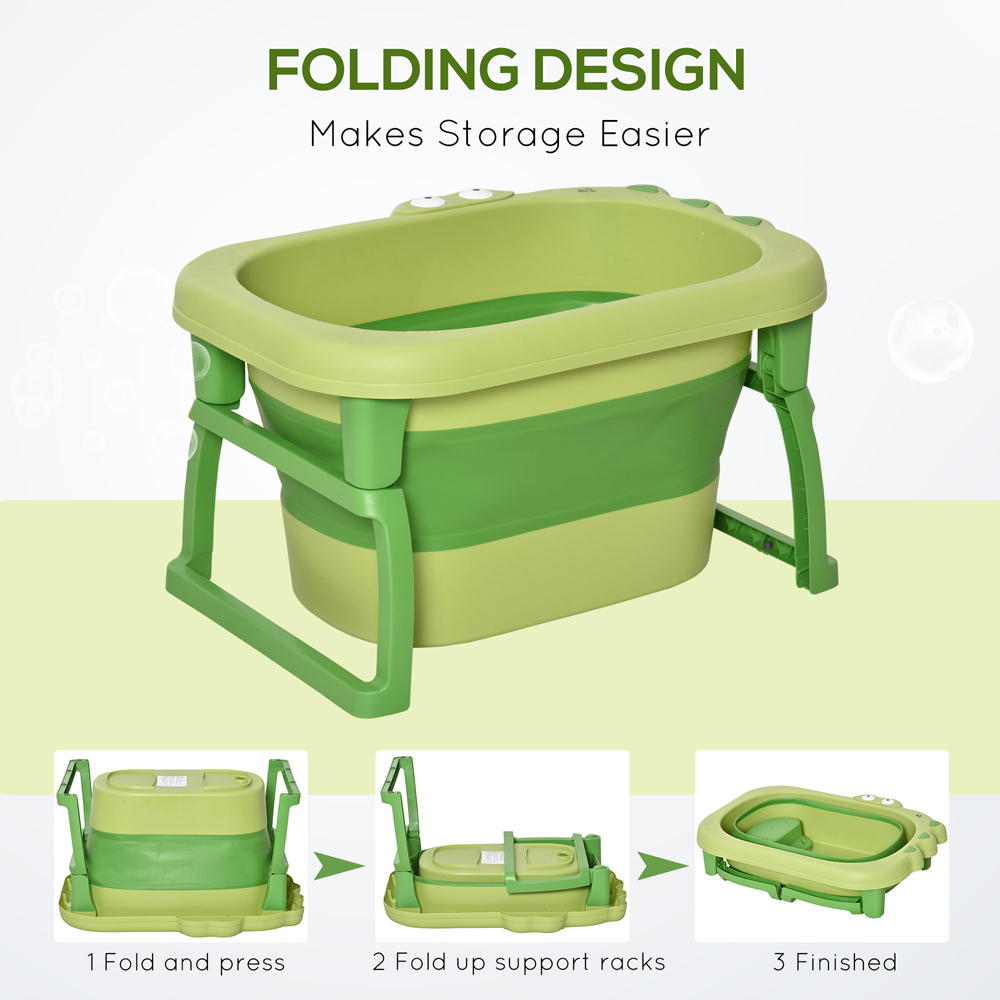 Portland 2 in 1 Green Baby Foldable Bath Tub Image 5