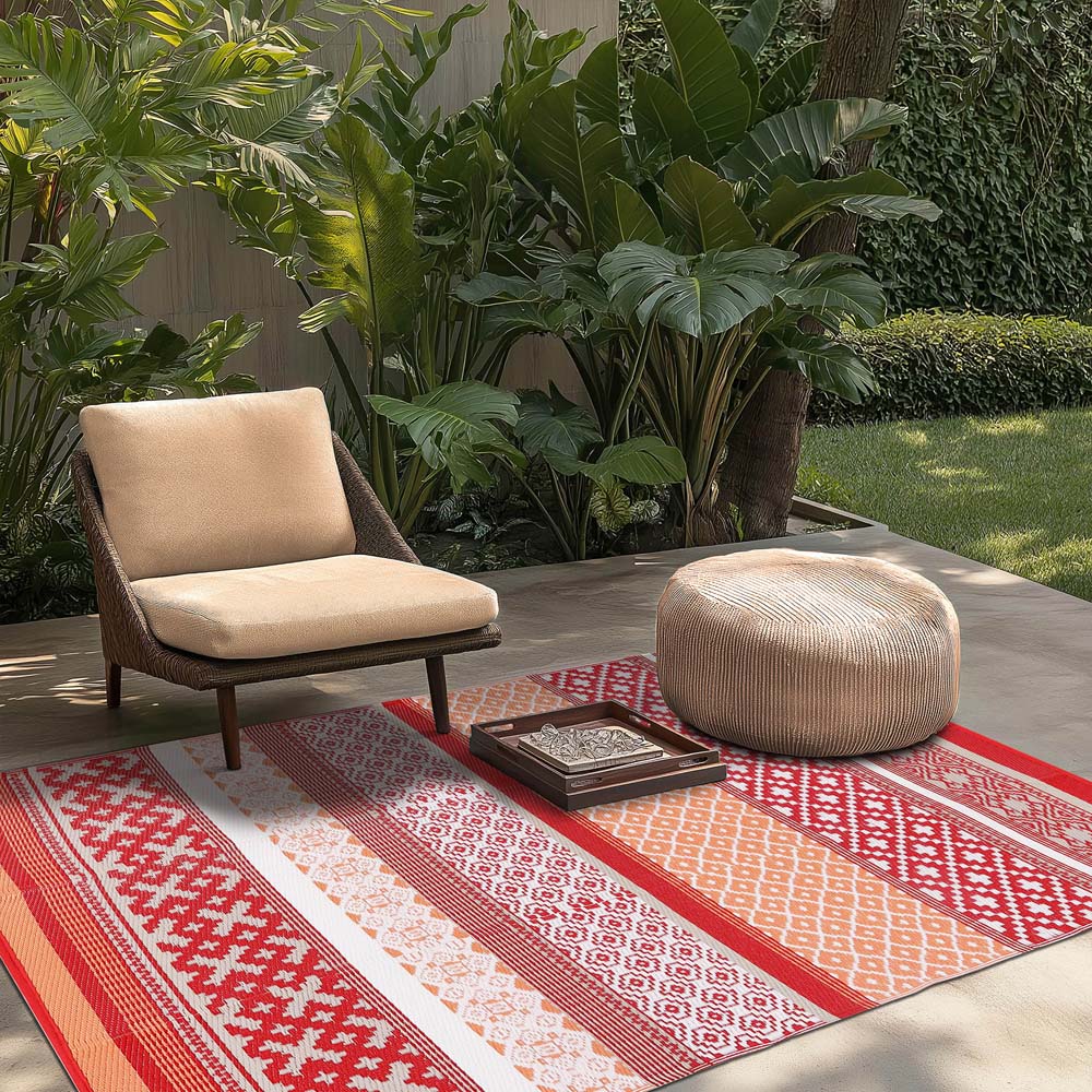 Green Decore Prime Red and Orange Camping and Picnic Rug 180 x 270cm Image 7