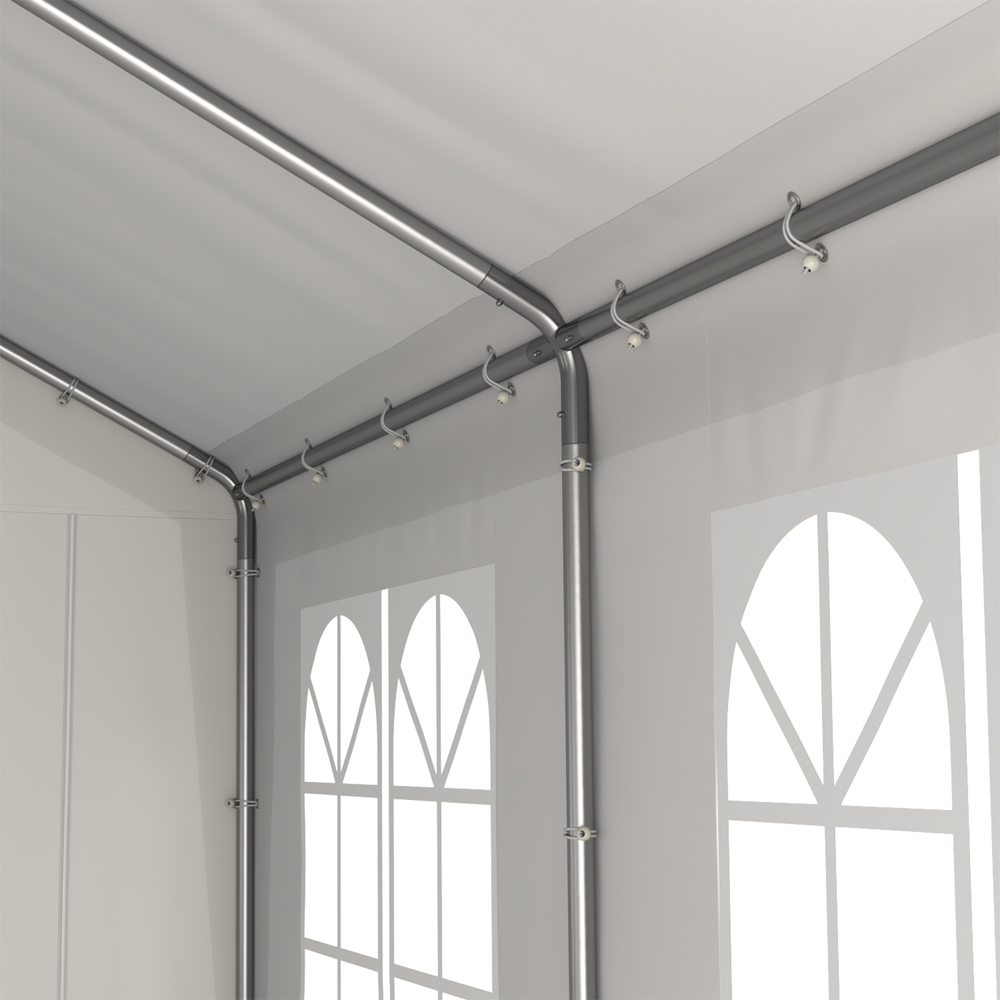 Living and Home Outdoor Canopy Steel Carport with Removable Door 9.8x 19.5ft Image 7